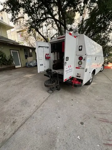 Magnet Plumbing service vehicle on-site for Grease Trap Cleaning in Mooretown and Hollywood Heights